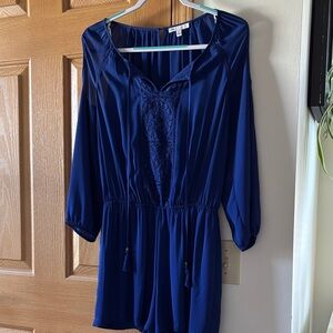 DR2 Royal Blue Lace Accent Top